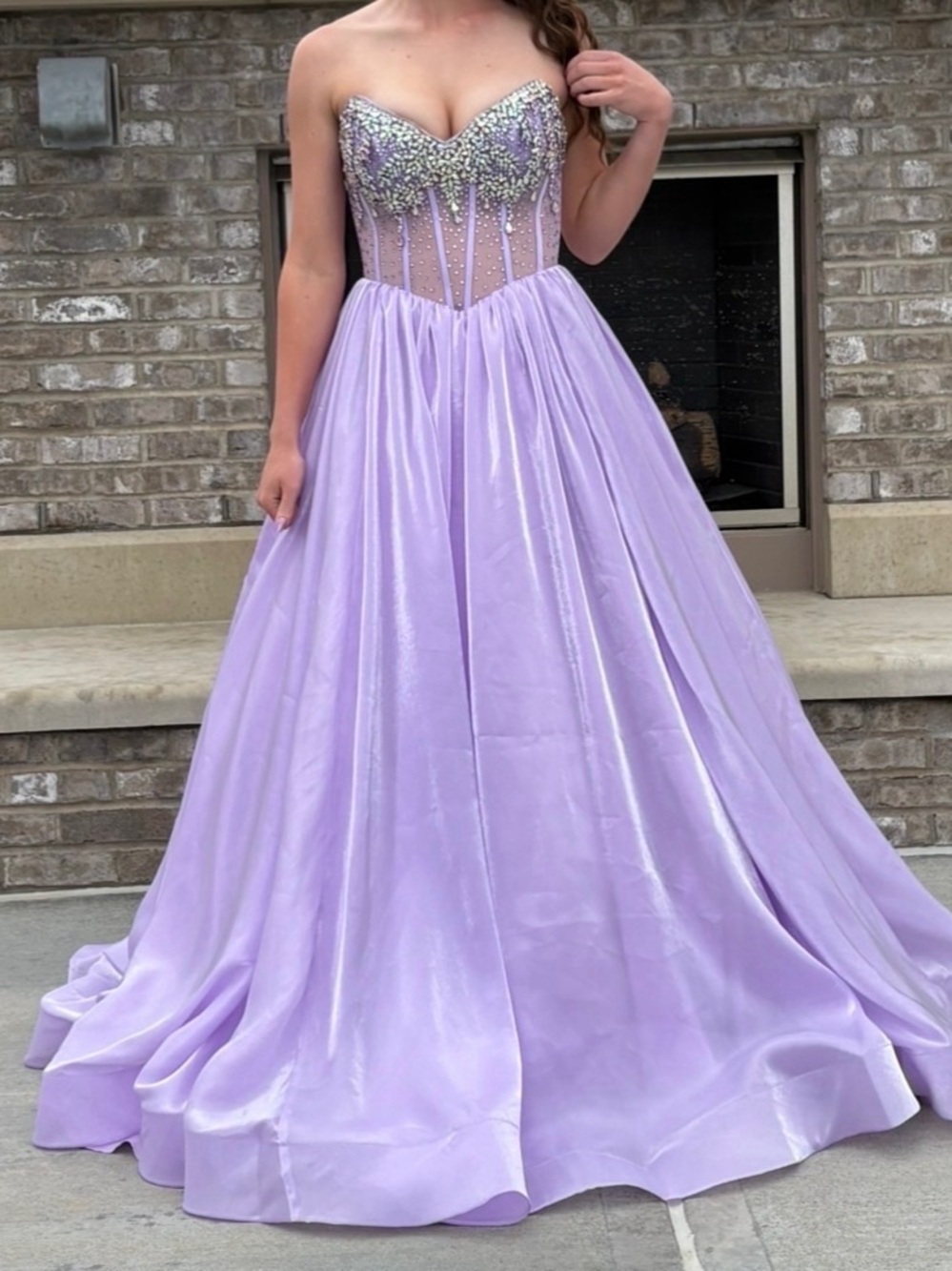 Strapless Ball Gown Purple Size 2
